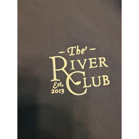 FootJoy Men’s L Golf Pullover 1/2 Zip Blue Windshirt Jacket River Club Logo EUC - Picture 4 of 10